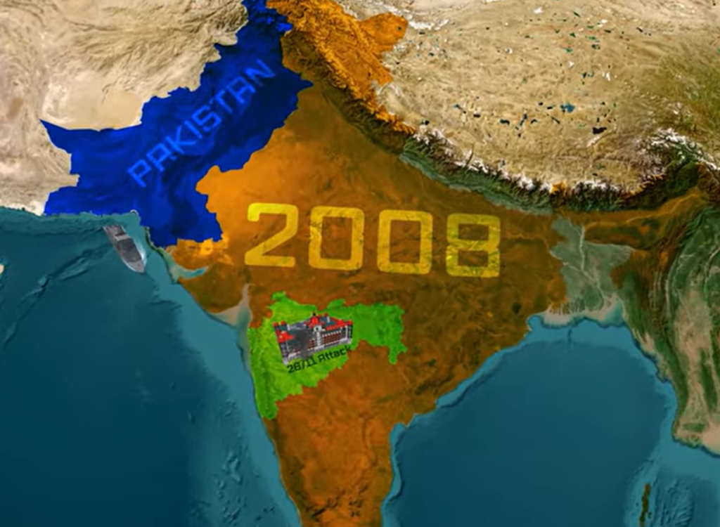 Map of India 2008 attack