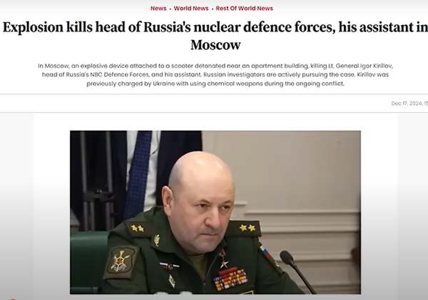 Top General Killed in Moscow
