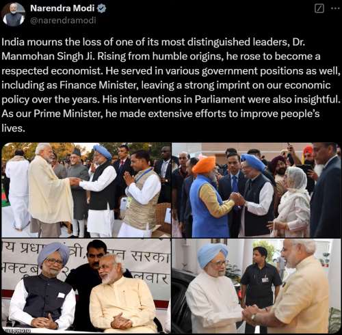 Narendra Modi Twittes To Dr. Manmohan Singh